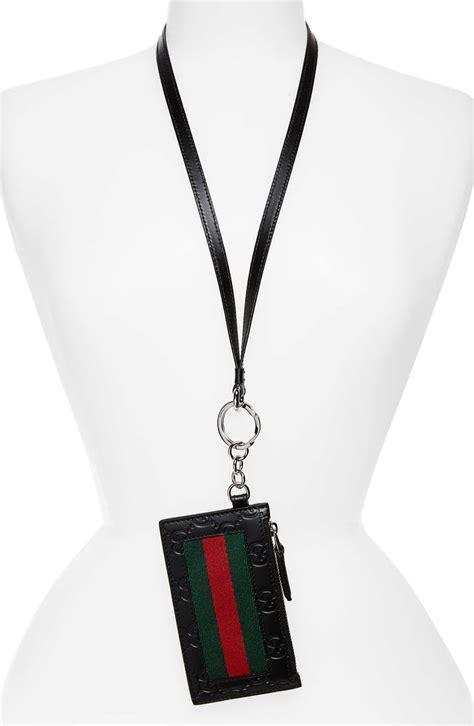 gucci phone case with credit card|Gucci card case with lanyard.